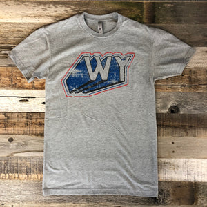 Men's WyoMade Vintage WY Tee- Heather Grey
