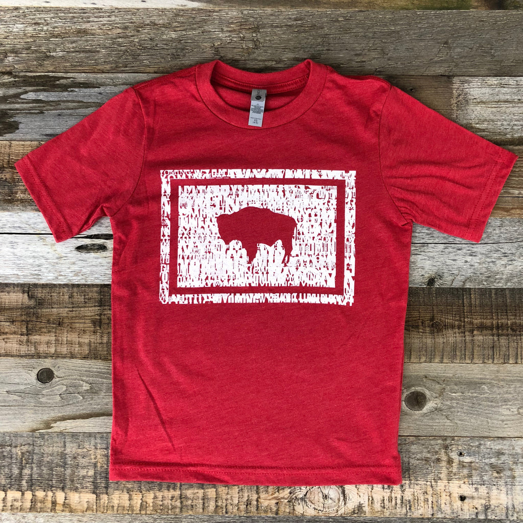 Wyoming Bison Flag Tee | WyoMade Apparel | Youth