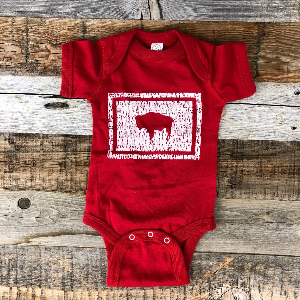Bison Flag Onesie | WyoMade Apparel | Youth