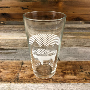 Bison reflection casper pint glass
