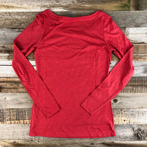 Women's Myoming Mountain Long Sleeve- Red