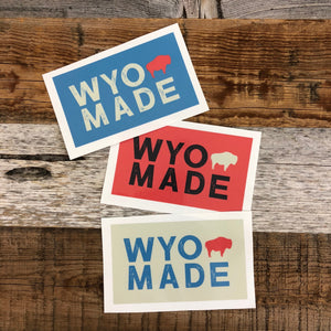 The New Bison Moon is a modern twist on our long time iconic design from WyoMade!   The Bison represents freedom and is a staple of Wyoming's open spaces. This sticker is sure to appease your desire to roam free.  Be a part of the herd with the WyoMade Tag Logo Sticker from Wyomade.     Size:  2.4" x 4"