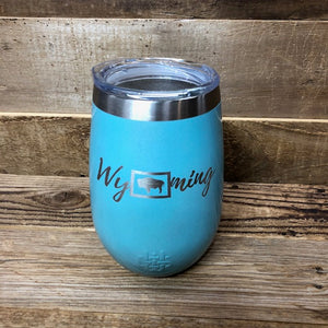 Wyoming Wine Tumbler | 12 oz | Tiffany Rainbow