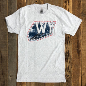 WyoMade Vintage WY Tee- Light Grey