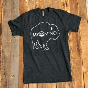 MYOMING Bison Tee | WyoMade Apparel | Unisex dark grey