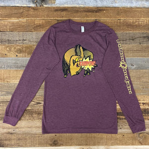 Bison Butts Long Sleeve - Maroon