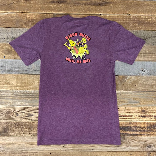 Bison Butts Tee - Maroon