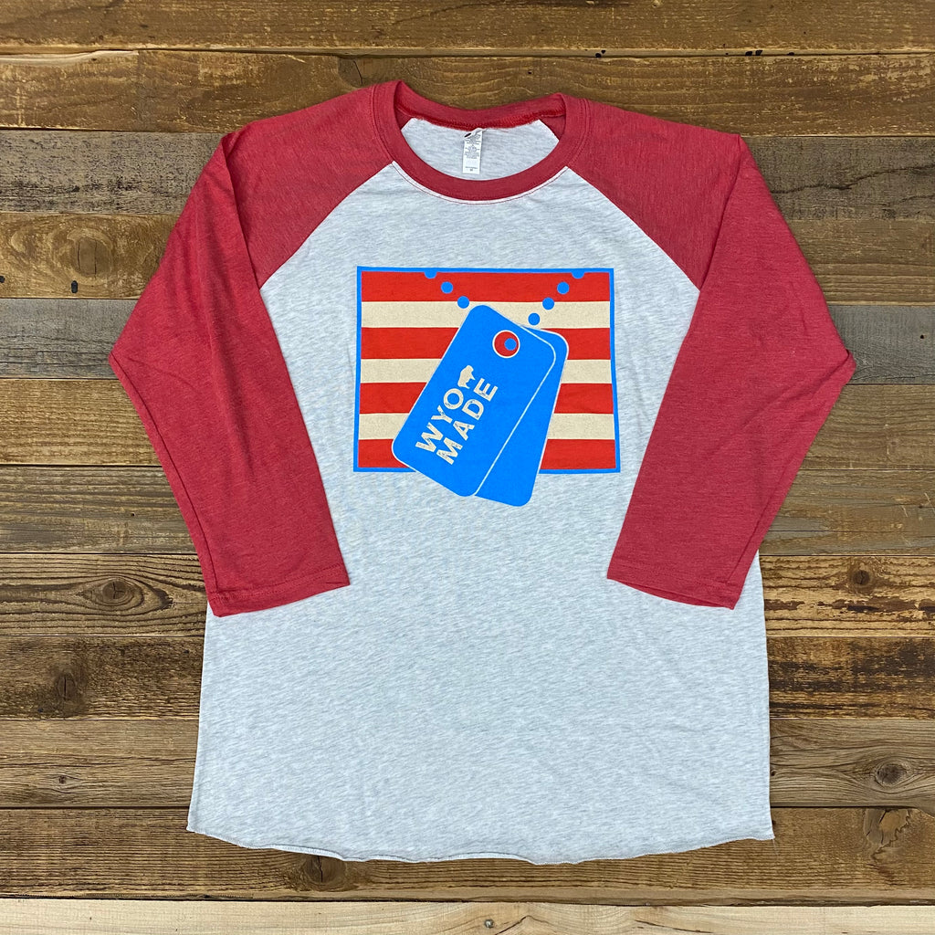 Vintage Red Tag Baseball Tee | WyoMade Apparel | Unisex